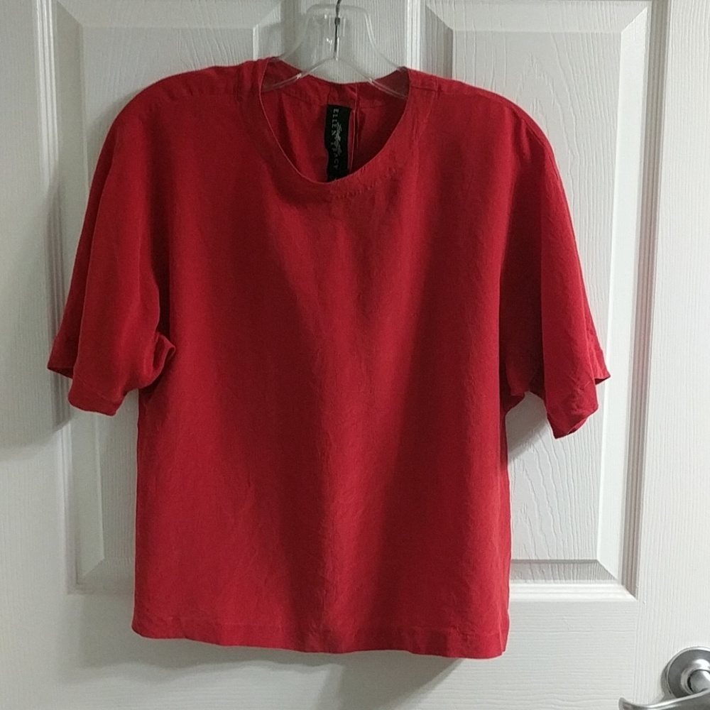 Red silk Ellen Tracy blouse